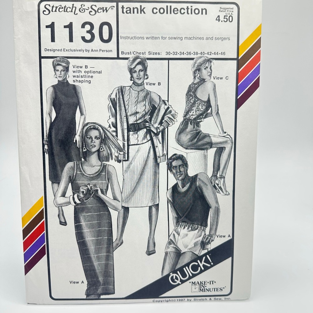 Stretch & Sew Sewing Pattern 1130 Unisex Multi-Size Uncut Factory Folded